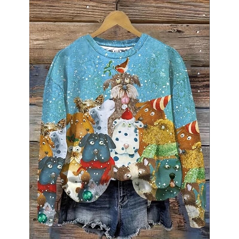 Women's Pullover Animal Casual Holiday Print Casual Hoodie Long Sleeve Micro-elastic Fall Winter Comfrt Breathable Soft Fabric4