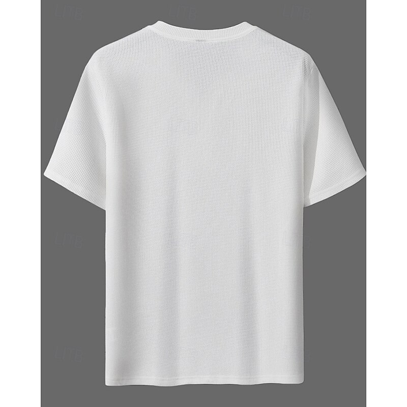 Men's Button T Shirt T Shirt Henley Shirt Tee Short Sleeve Henley Spring & Summer Plain Fashion Designer Basic Buttons Vacation Street Going out Black White Red Top Tee for Men4