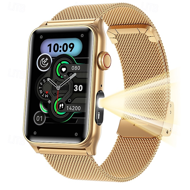 iMosi G50 Smart Watch 1.57 inch Smartwatch Fitness Running Watch Bluetooth Temperature Monitoring Pedometer Call Reminder Compatible with Android iOS Women Men Hands-Free Calls Waterproof Media3