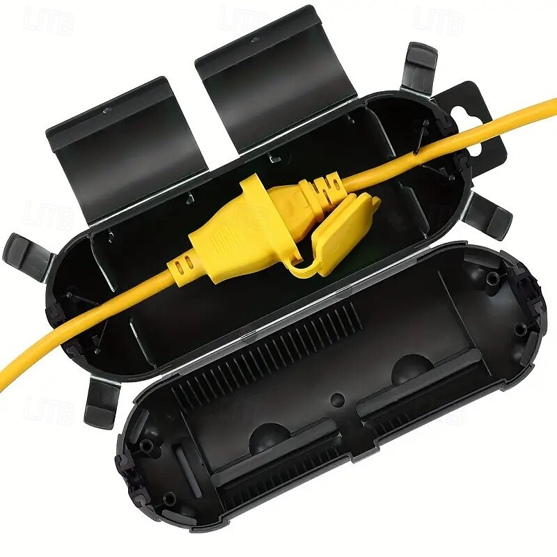 1 Pcs Of Outdoor Extension Cable Cover - Black/green Weather Resistant Plug Connector with External Safety Seal