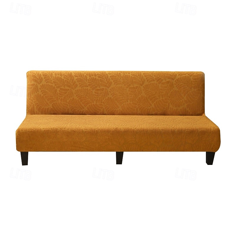 Jacquard Futon Slipcover Sofa bed cover Solid Color No Armrest sofa bed covers High Elastic Collapsible Furniture Protection covers4