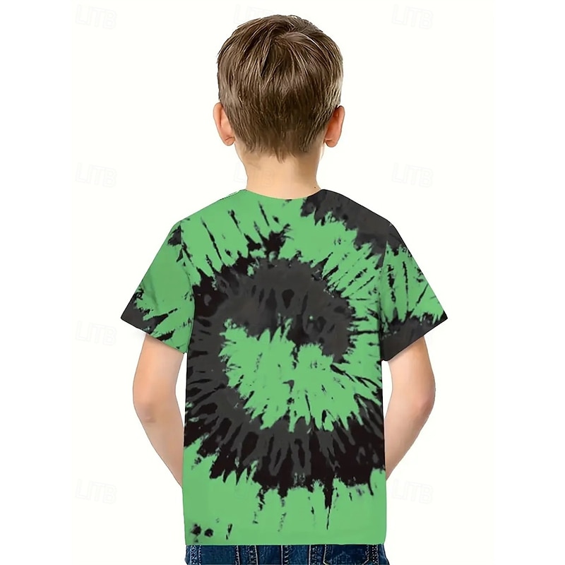 St. Patrick Boys 3D Graphic Tie Dye T shirt Tee Short Sleeve Summer Spring Fashion Basic Kids 4-12 Years Crew Neck Outdoor Casual Daily Regular Fit2