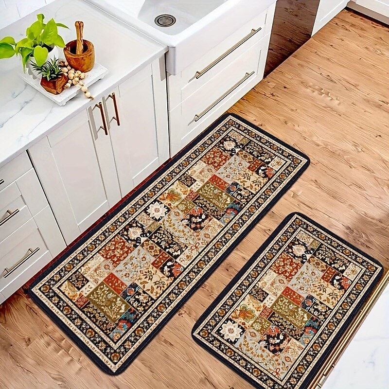 Vintage Boho Area Rug Kitchen Mat Non-Slip Oil Sunction Floor Mat Livingroom Rug Indoor Outdoor Mat Bedroom Decor Bathroom Mat Entrance Rug Door Mat3
