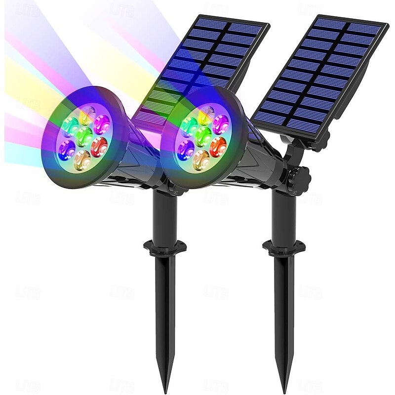 1pc Solar Spotlight - 7 LED Outdoor Pathway Light for Garden, Pool, Tree and Holiday Decoration2