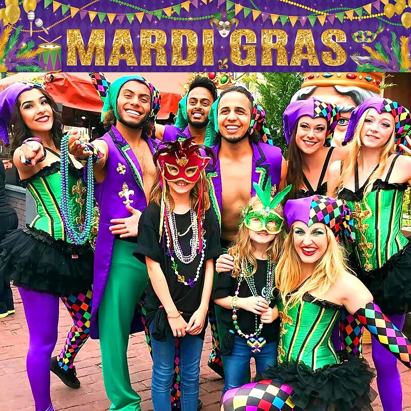 Mardi Gras Carnival Parade Flag Outdoor Patio Garden Flags Parade Banner Decor Party Supplies3