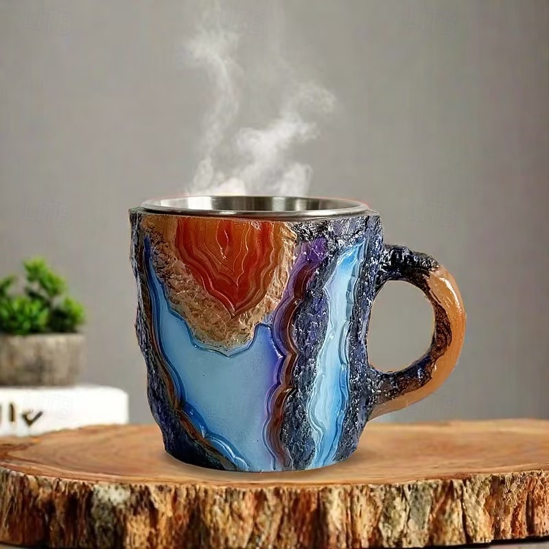 Imitation Mineral Crystal Coffee Mugs 2025 Colorful Resin Crystal - Elegant Christmas Gift for Home & Office, Ideal for Christmas4