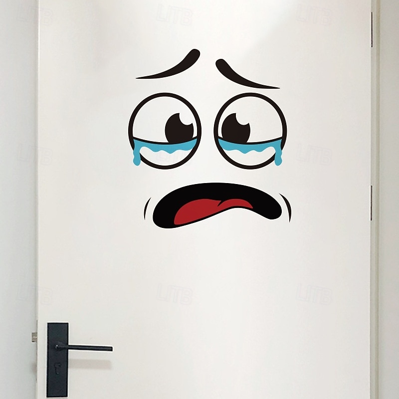 Creative Funny Crying Face Bathroom Toilet Seat Self-Adhesive Decorative Stickers2
