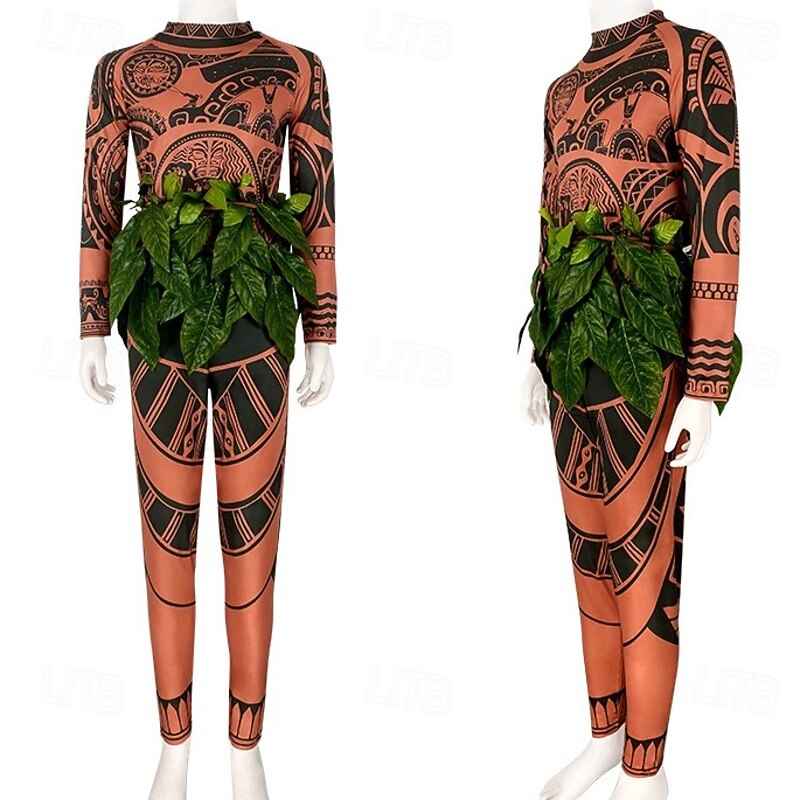 Moana Maui Zentai Suits Costume Bodysuits Movie TV Theme Costumes Movie Cosplay for Men's Boys Kid's Adults' Carnival Children's Day Mardi Gras Performance Party