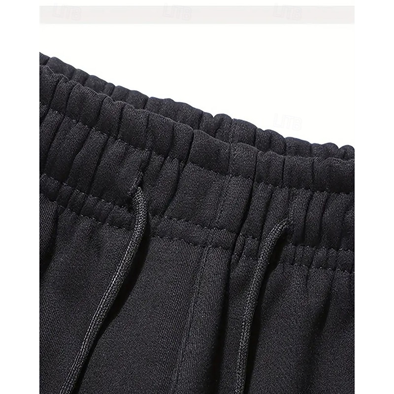 Men's Athletic Pants Jogging Pants Training Pants Pocket Elastic Waist Plain Comfort Sports Outdoor Sports Black Light Grey Micro-elastic4