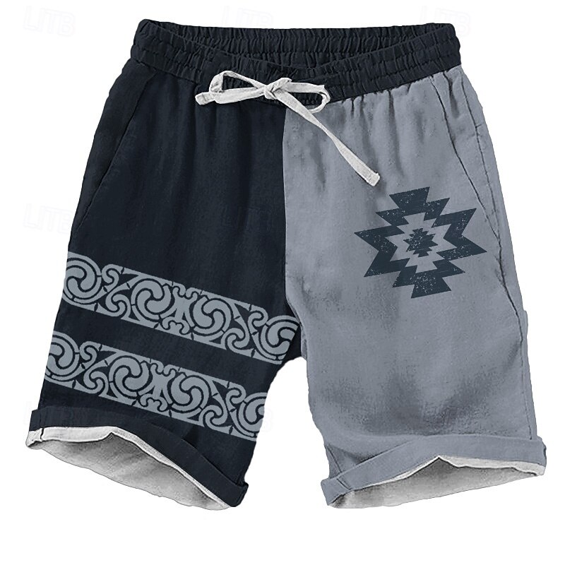 Men's Aztec Ethnic Shorts Beach Shorts Casual Shorts Mid Waist Vacation Streetwear Hawaiian Outdoor Casual Holiday Drawstring Side Pockets Designer Clothing Apparel2