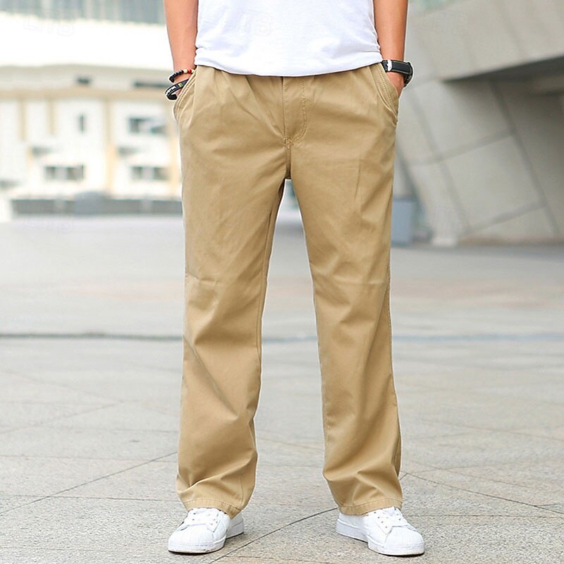 Men's Cargo Pants Trousers Pocket Drawstring Elastic Waist Plain Wearable Outdoor Daily Camping & Hiking Fashion Classic Black Yellow