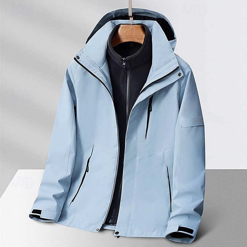 Women's Softshell Jacket Hiking Jacket Winter Outdoor Thermal Warm Fleece Lining Windproof Water Resistant 3-in-1 Jacket Winter Jacket Windbreaker Jacket Traveling Dark Grey Black Ivory Pink Navy Blue2