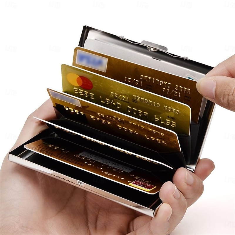 RFID Credit Card Holder Stainless Steel Credit Card Wallet Business Card Holder for Women Men2