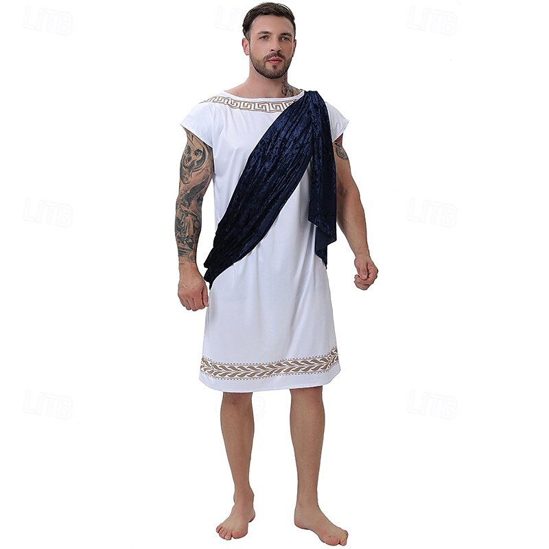 Retro Vintage Ancient Greek Ancient Rome Cosplay Costume Outfits Statue of Liberty Greek Gods Solid Color Fancy Dress Men's Halloween Carnival Masquerade Party Bachelorette Party Adults' Leotard4