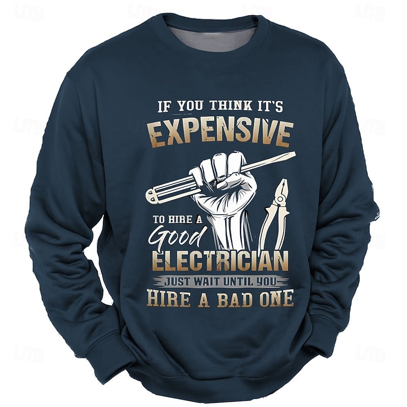 Men's Funny Electrician Sweatshirt - 'Good Electrician vs. Bad One' Work Humor Long Sleeve
