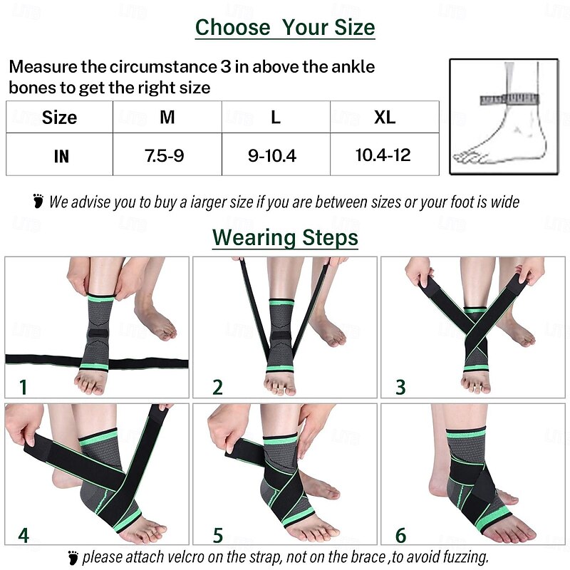 Ankle Support Brace, Adjustable Compression Ankle Support, for Men Women Achilles Tendon Support and Plantar Fasciitis, Stabilize Ligaments, Eases Pain Swelling and Sprained Ankle Pain 1PC2