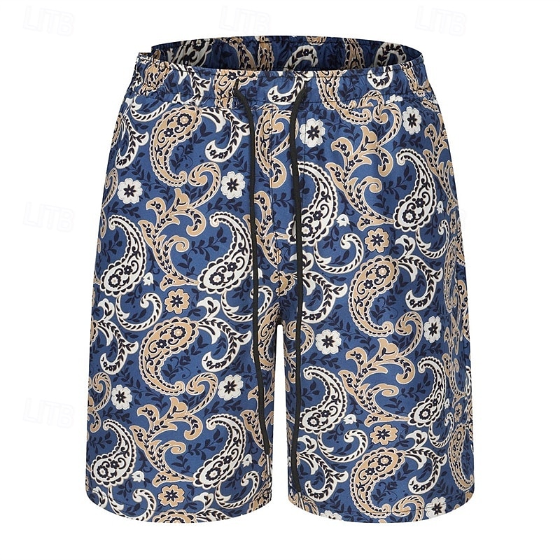 Men's Swim Trunks Swim Shorts Board Shorts Bathing Suit Drawstring with Pockets Swimming Surfing Beach Water Sports Floral Printed Summer Spring4
