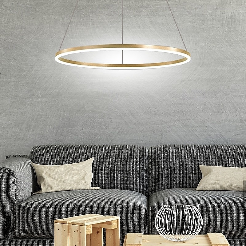 LED Pendant Light 40/60/80cm 1-Light Ring Circle Design Dimmable Aluminum Painted Finishes Luxurious Modern Style Dining Room Bedroom Pendant Lamps 110-240V ONLY DIMMABLE WITH REMOTE CONTROL3