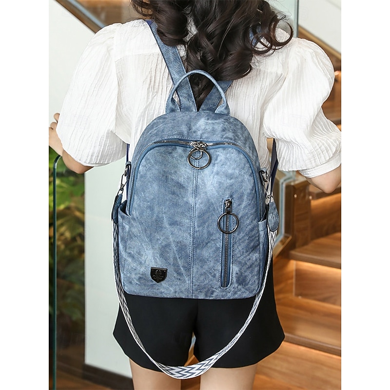 Women's Faux Leather Convertible Backpack in Brown with Adjustable Straps, Multiple Carrying Styles, and Zipper Pockets – Ideal for Travel, Work, and Everyday Use3