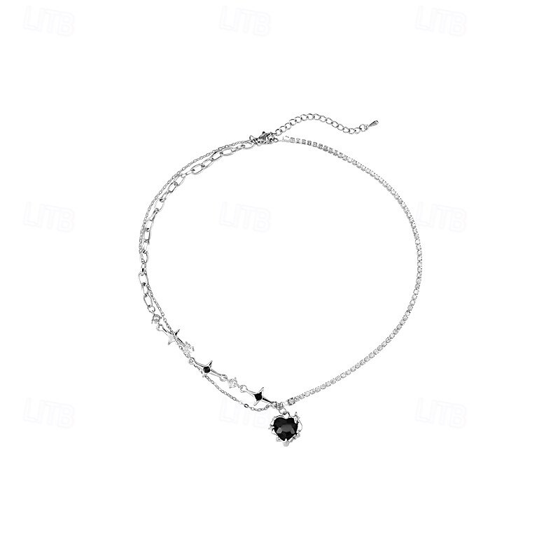 Necklace Chrome Women's Fashion Luxury Geometrical Heart Cute Geometric Necklace For Birthday Gift4