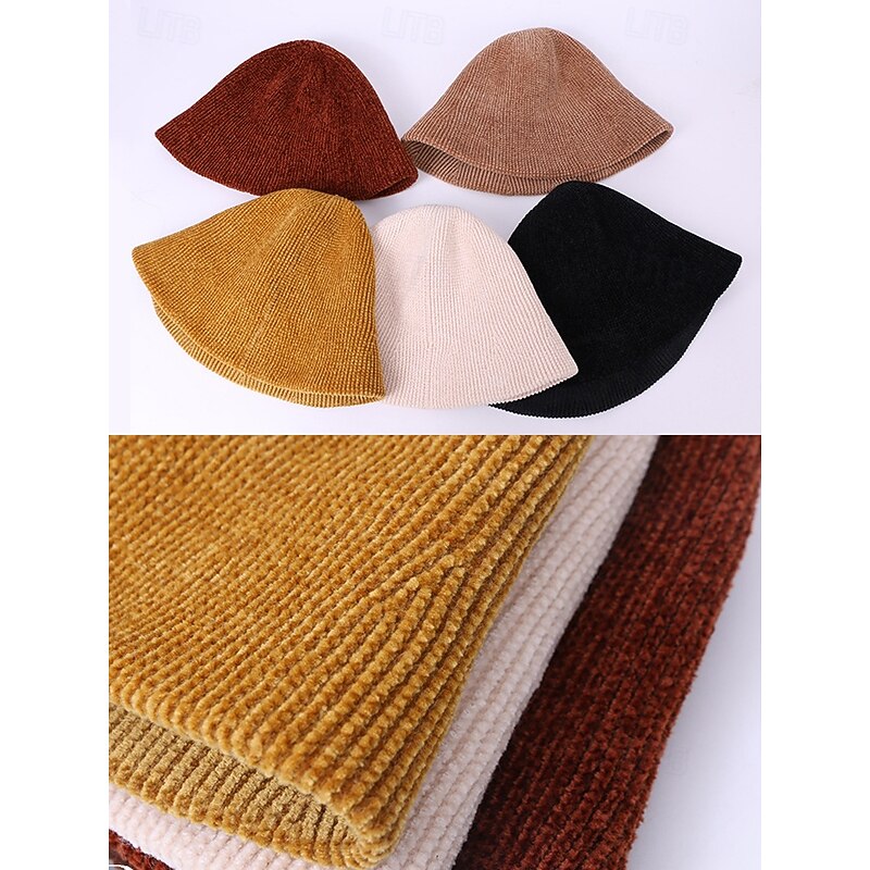 Women's Knitted Bucket Hat, Soft Warm Winter Hat for Casual Outings and Travel4