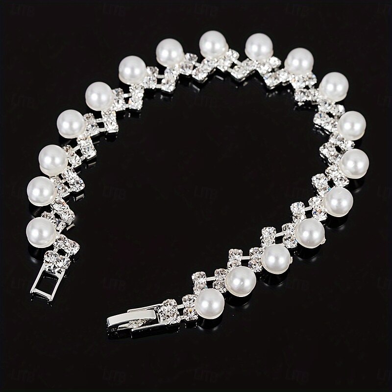 Women's Bracelet Fancy Precious Elegant Stylish Alloy Bracelet Jewelry Silver For Party2