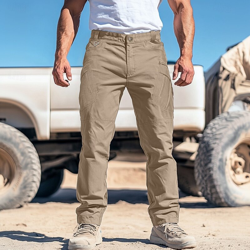 Men's Cargo Pants Cargo Trousers Trousers Pocket Straight Leg Solid Color Comfort Outdoor Full Length Casual Daily Streetwear Stylish Black Army Green Micro-elastic2