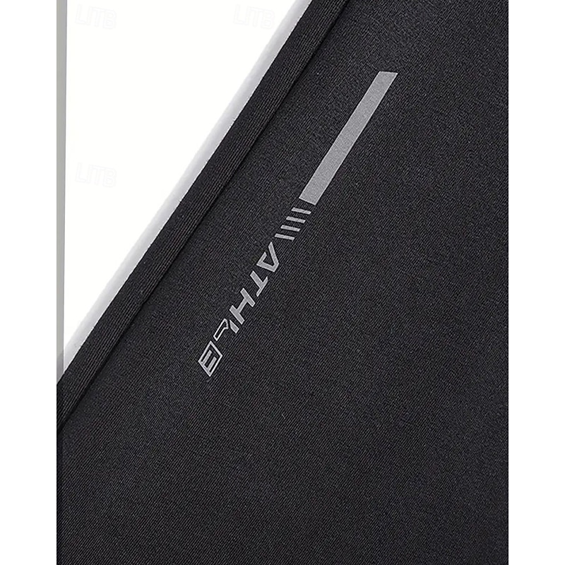 Men's Athletic Pants Jogging Pants Training Pants Pocket Elastic Waist Plain Comfort Sports Outdoor Sports Black Light Grey Micro-elastic2