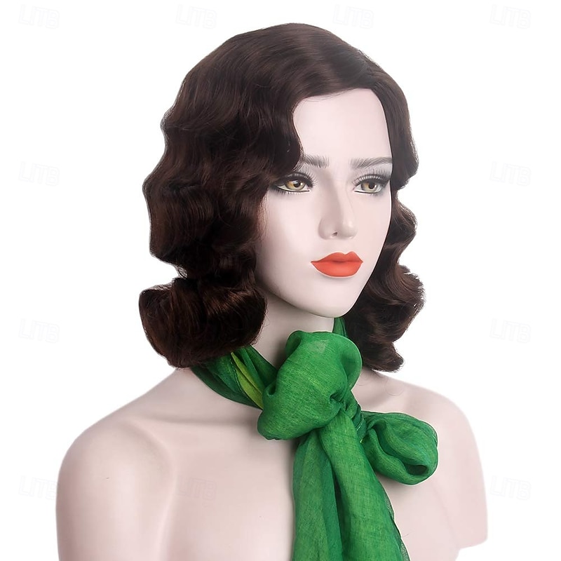 1920s Wig Finger Wave Wig Curly Short Wig Vintage Wigs for Women Lady Synthetic Heat Resistant Full Wigs Cosplay Costume Fancy Dress Halloween Wigs4
