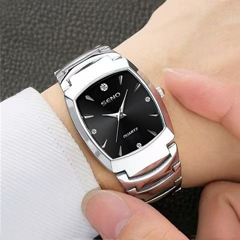 Retro Dial Men'S Business Watch Night Light Luxury Coffee Gold Square Watch Alloy Strap Quartz Watch Rhinestone4