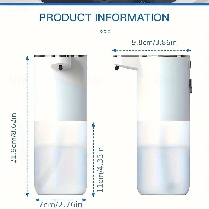380mL Capacity Automatic Soap Dispenser - Touchless USB Rechargeable and Motion-Sensing Technology4