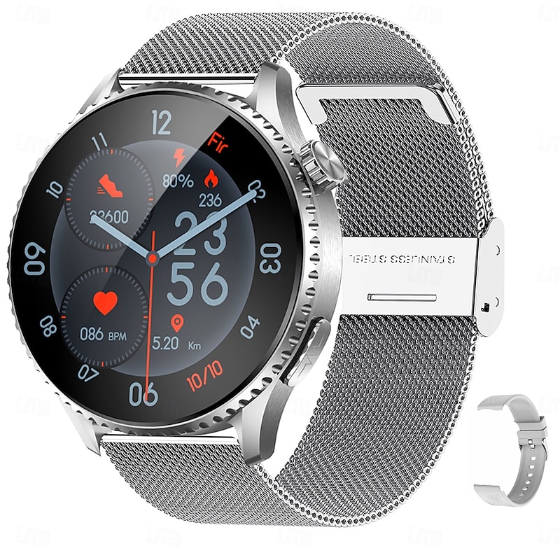 iMosi MT800 Smart Watch 1.56 inch Smartwatch Fitness Running Watch Bluetooth ECG+PPG Temperature Monitoring Pedometer Compatible with Android iOS Women Men Hands-Free Calls Waterproof Media Control4