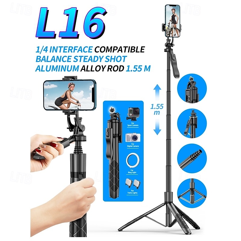 Selfie Stick Bluetooth Extendable Max Length 155 cm For Universal Android / iOS Universal