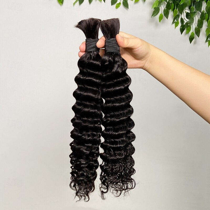 Natural Color No Weft Remy Bulk Hair 3 Bundle Of Human Hair 10-28 Inches2
