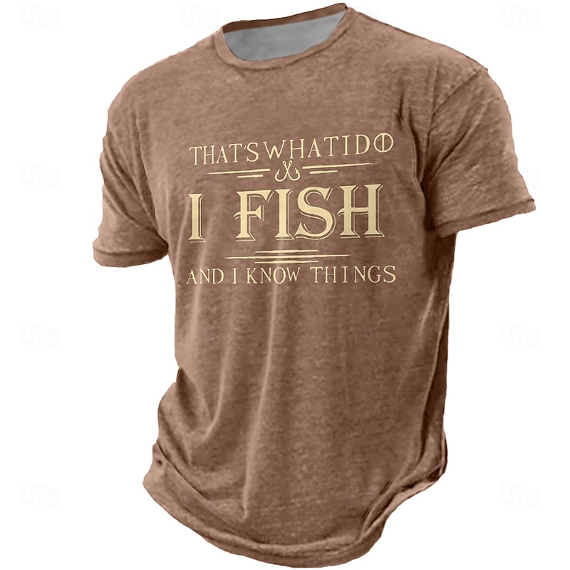 Mens Funny Fishing Graphic T-Shirt Short Sleeve - "That's What I Do & I Fish And I Know Things"3