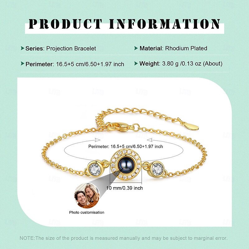 Personalized Projection Necklace Custom Best Gift for Mom – Diamond Hollow Pendant with Photo Projection, Ideal Wedding or Mother's Day Gift2