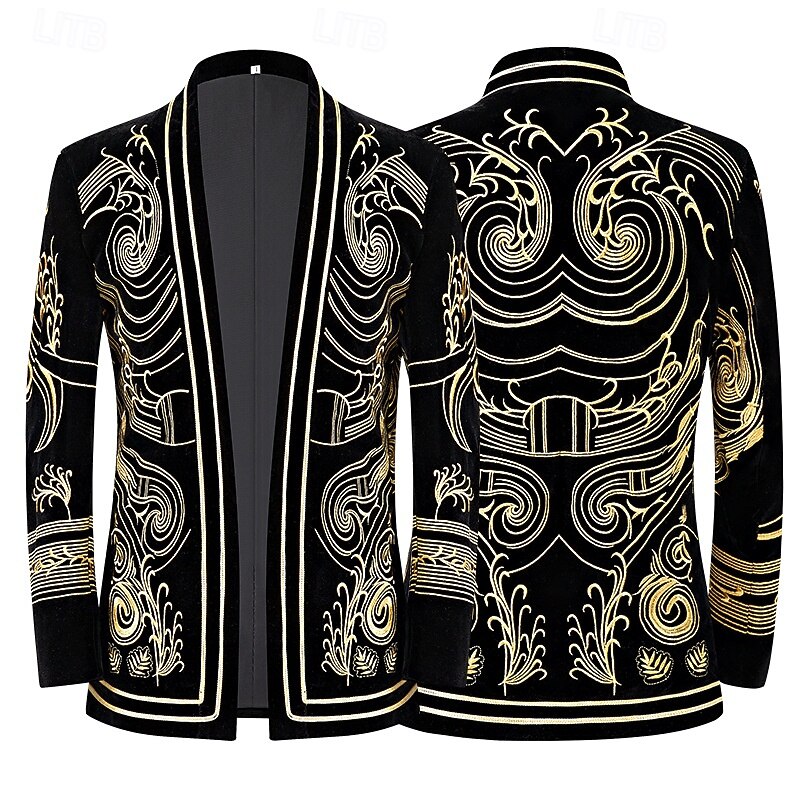 Retro Vintage Roaring 20s 1920s Outfits Suits & Blazers The Great Gatsby Gentleman Fancy Dress Men's Masquerade Party Event / Party Bachelorette Party Adults' Coat Pants All Seasons2