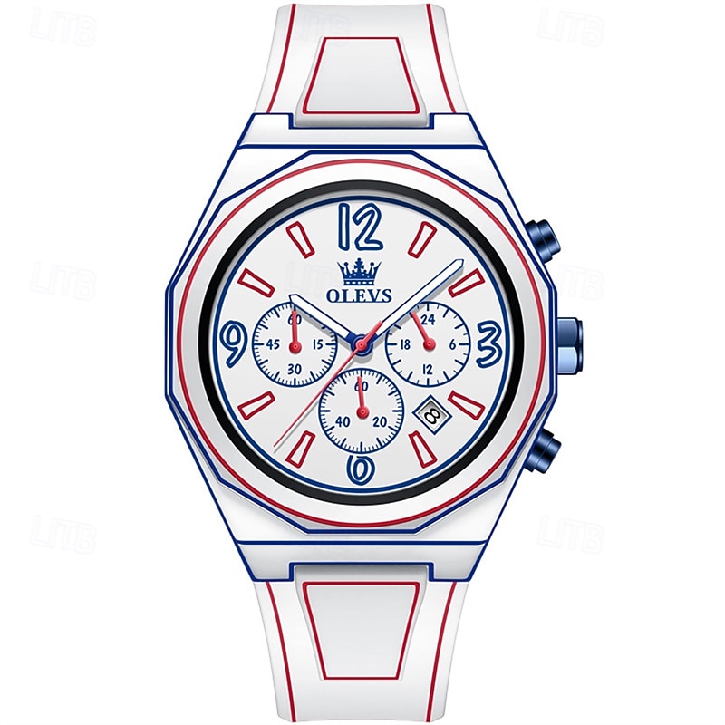 New Olevs Olevs Brand Fashion Flow Men'S Watch Luminous Chronograph Calendar Simple Leisure Quartz Watch Electronic Watch Cartoon Wind Students  Men'S Waterproof Sports Watch4