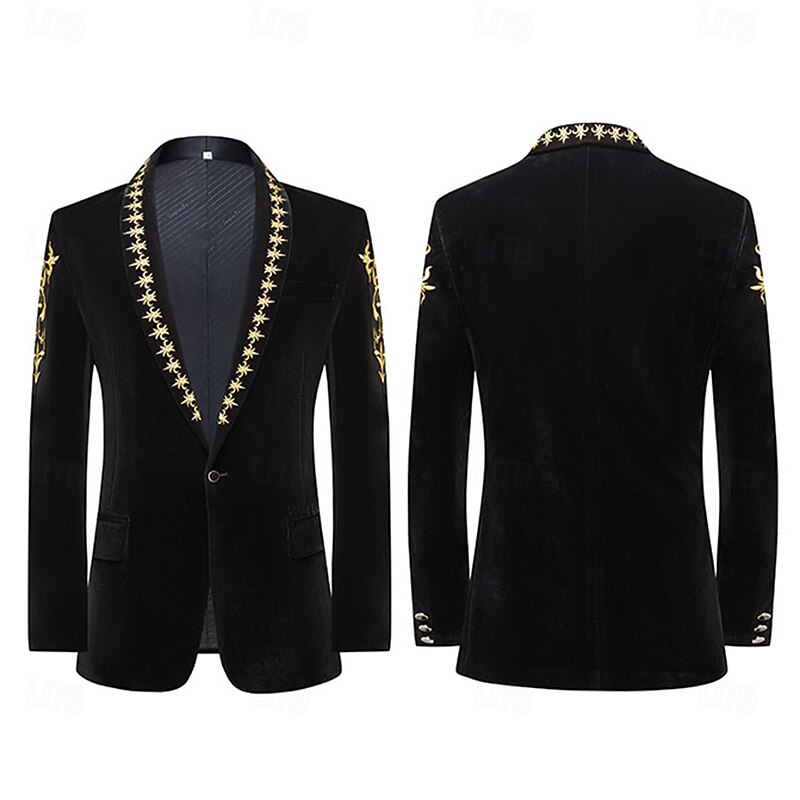 Disco 1980s Lapel Collar Blazer Disco Fancy Dress Men's Halloween Masquerade Party Club Pride Parade Adults' Coat Fall & Winter