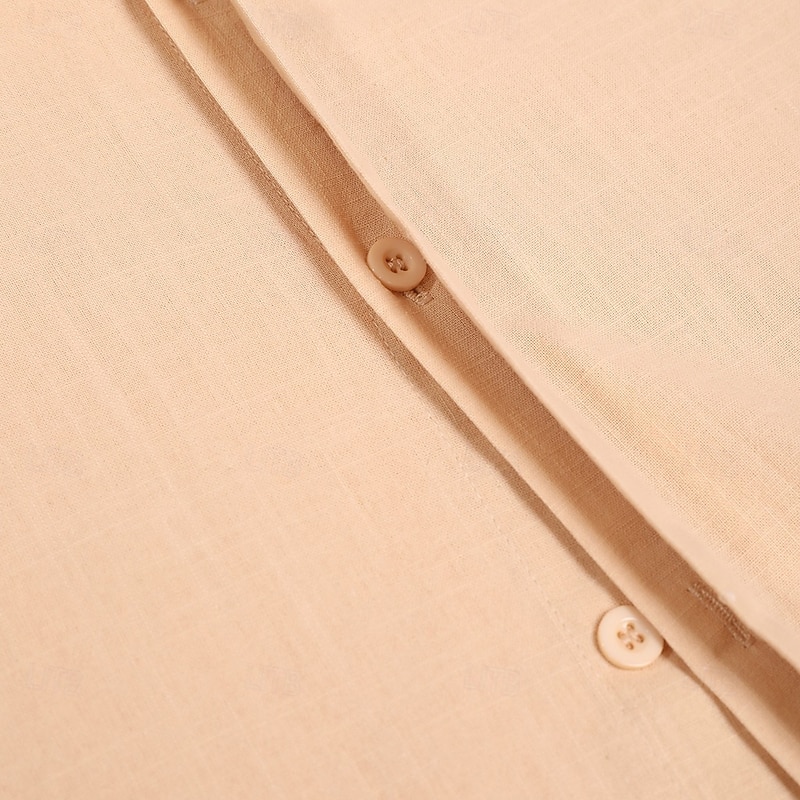 Men's Shirt Linen Shirt Summer Shirt Button Down Shirt Casual Shirt Plain Home Casual Black White Light Green Pink Short Sleeve Collar Summer Clothing Apparel4