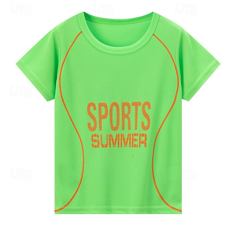 Multi Packs 4pcs Boys Crew Neck Short Sleeves T Shirt Tee Top Print Graphic Vacation Daily Wear Polyester Spring & Summer4