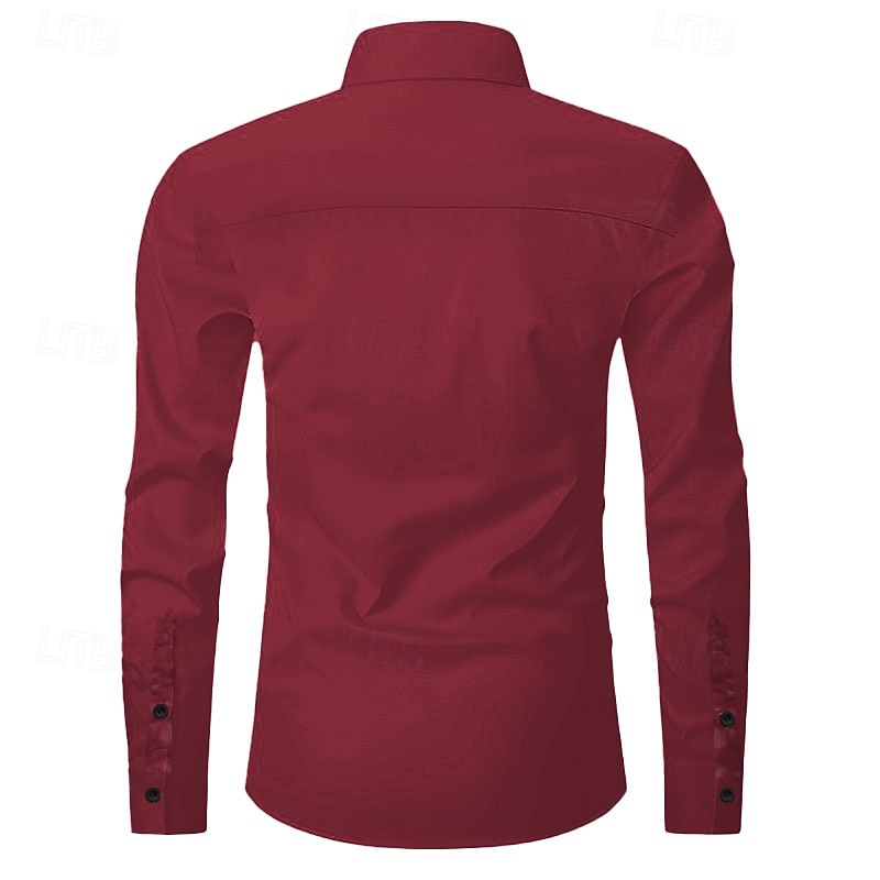 Men's Florals Western Shirt Cowboy Shirt Long Sleeve Western Style Spring Fall Turndown Button Up Red2