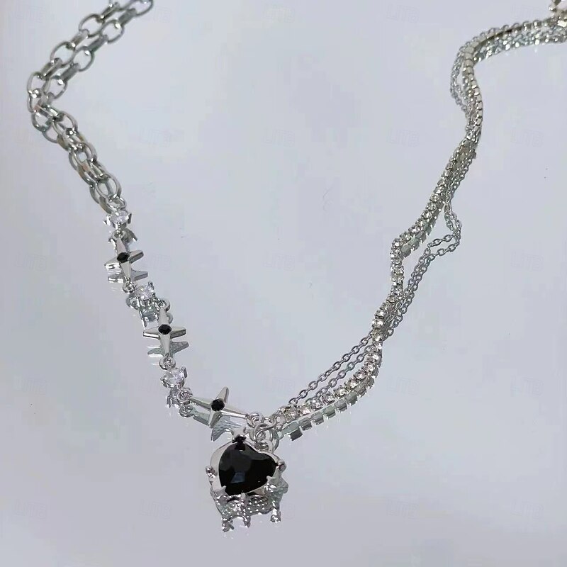 Necklace Chrome Women's Fashion Luxury Geometrical Heart Cute Geometric Necklace For Birthday Gift3