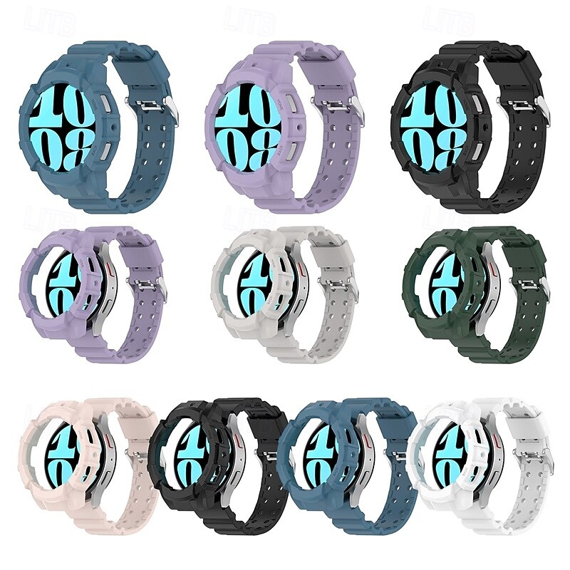 Watch Band for Samsung Galaxy Watch 6 40/44mm Silicone Replacement  Strap Adjustable Sport Band Wristband