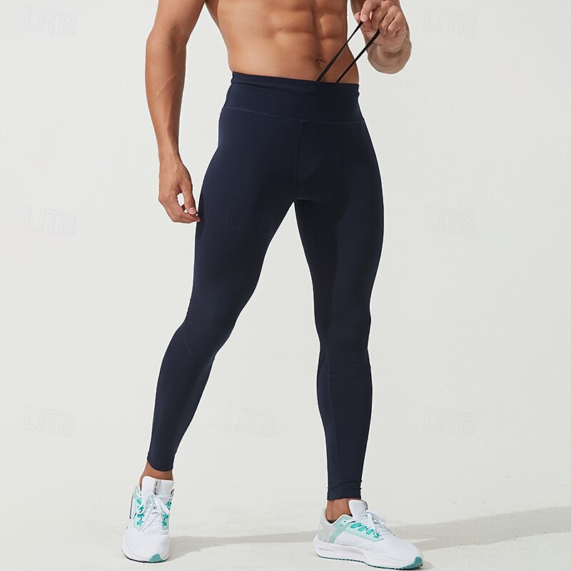 Men's Running Tights Leggings Compression Tights Leggings Elastic Waistband Base Layer Outdoor Sports & Outdoor Athletic Fall Thermal Warm Quick Dry Soft Sweat wicking Power Flex Marathon Running3
