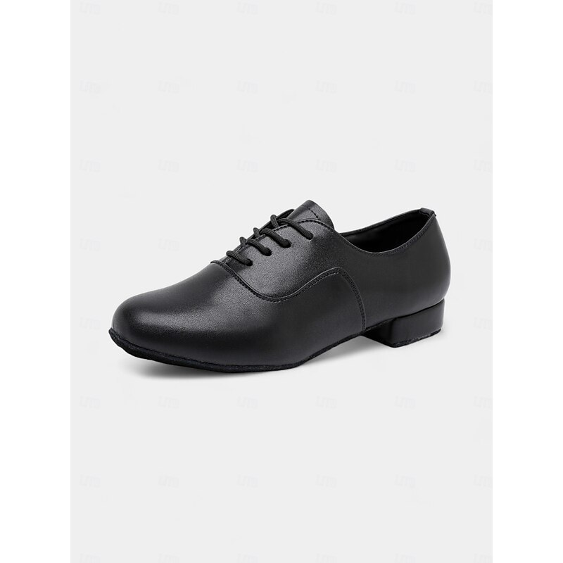 Men's Black Lace-Up Dance Shoes with Soft Suede Sole and Classic Design – Ideal for Ballroom, Latin, and Stage Performances2