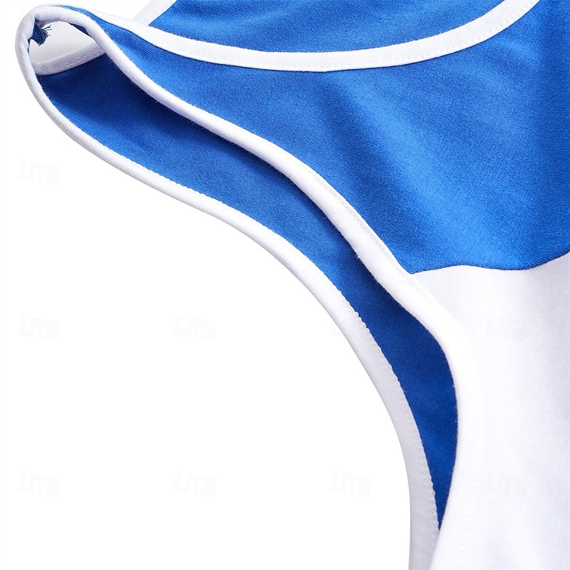 Men's Tank Top Vest Top Sleeveless Shirt Gym Muscle Tee Sleeveless U Neck Summer Spring Color Block Fashion Designer Muscle Patchwork Outdoor Going out Gym White Blue Orange Top Tee for Men3