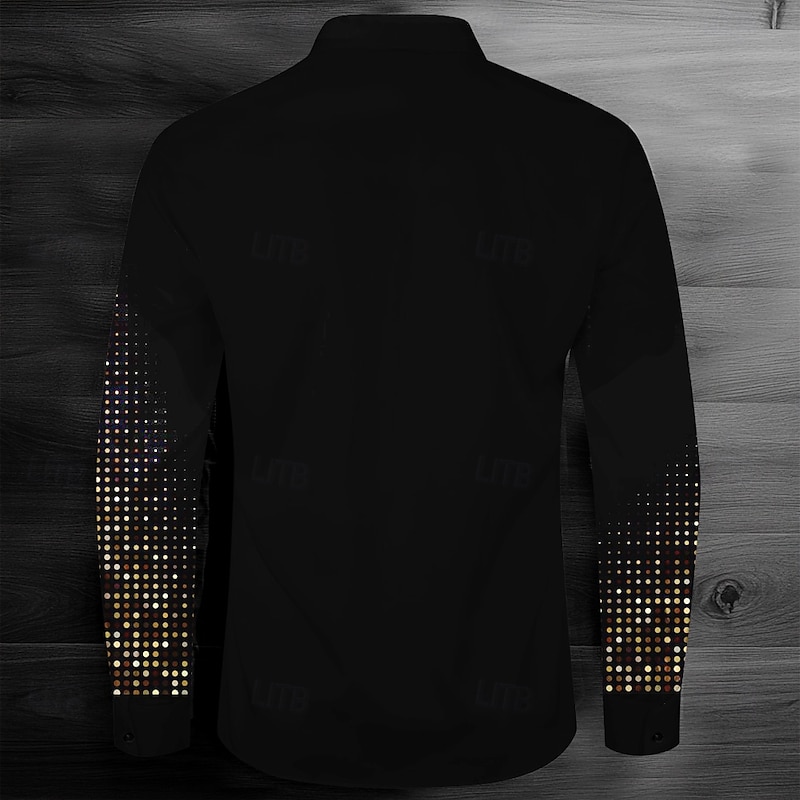 Men's Lion Collared Shirt Button Up Shirt Long Sleeve Dark Causal Casual Spring Fall Turndown Button Up Black Yellow Blue2