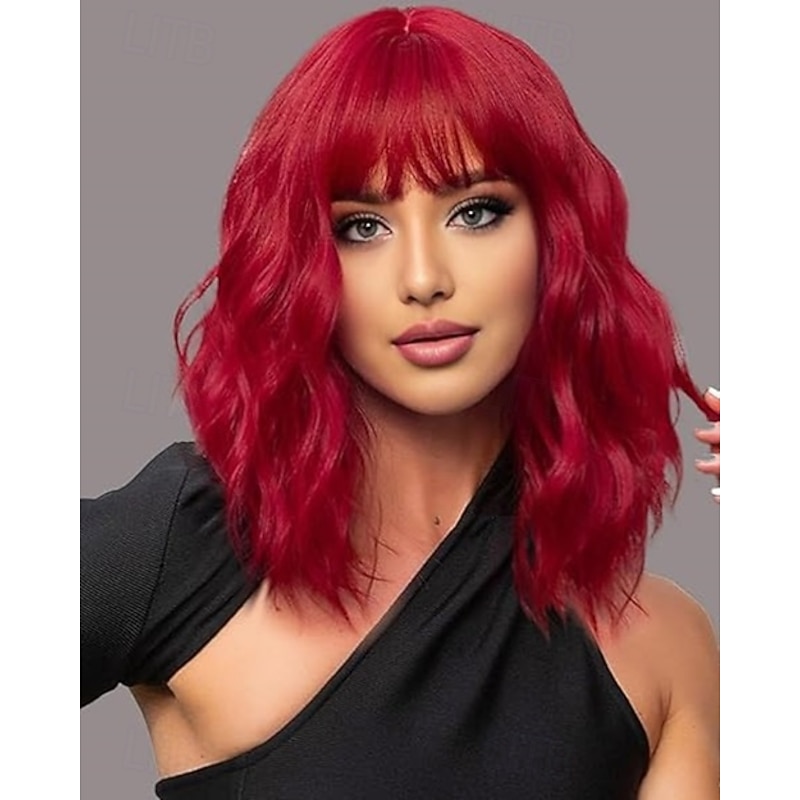 Wig with Bangs Shoulder Length  Wigs for Women, Synthetic Heat Resistant Fiber Wig, Natural Looking Wig for Daily Party Use, Halloween Costume Wigs4