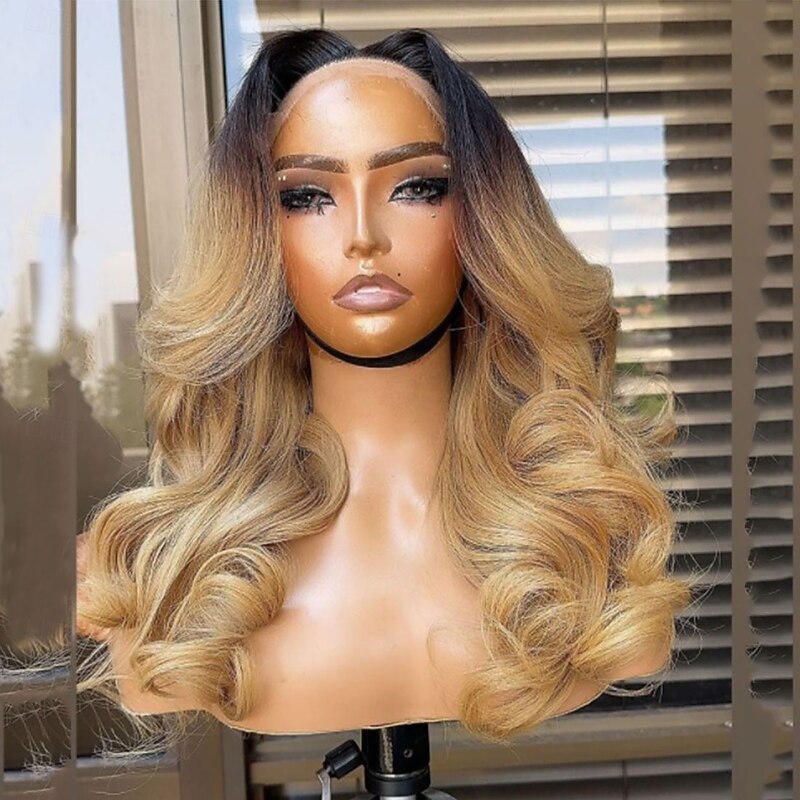 Unprocessed Virgin Hair 5x5 Closure 13x4 Lace Front Wig Free Part Brazilian Hair Wavy Blonde Multi-color Wig 130% 150% Density Ombre Hair Natural Hairline 100% Virgin Glueless Pre-Plucked For Women2